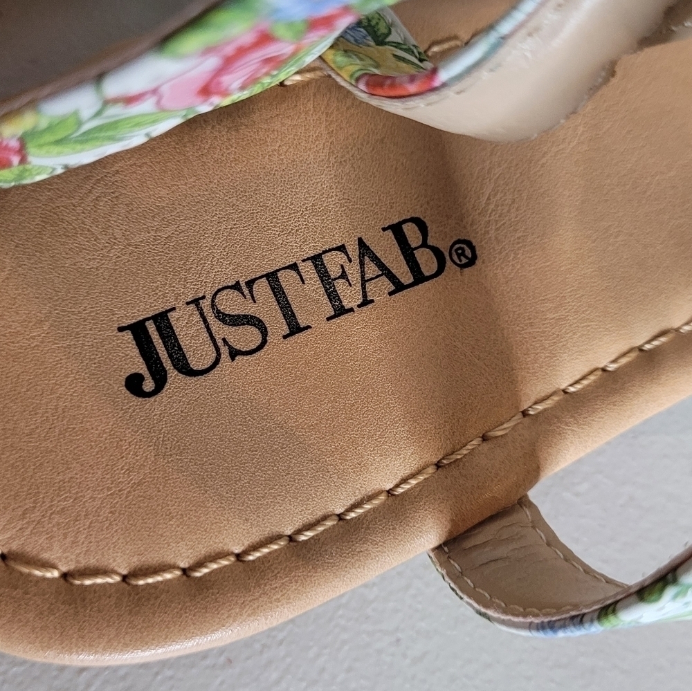 JustFab Myra Floral Faux Leather Gladiator Sandals - Size 7.5 - Picture 6 of 8